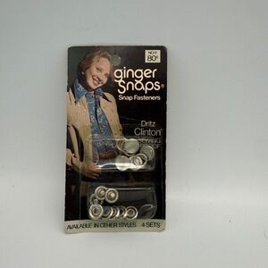 Vintage Dritz Clinton Ginger Snaps No 17 Pearl Snap Fasteners 4 Sets Scovill USA